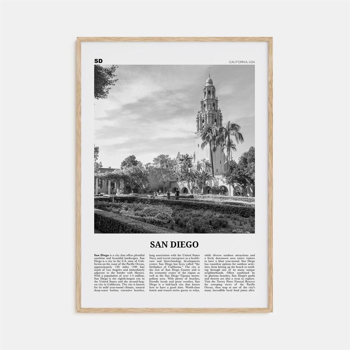 San Diego Print Black And White No 9 San Diego Wall Art San Diego Poster San Diego Photo San Diego Dcor San Diego Map California Usa