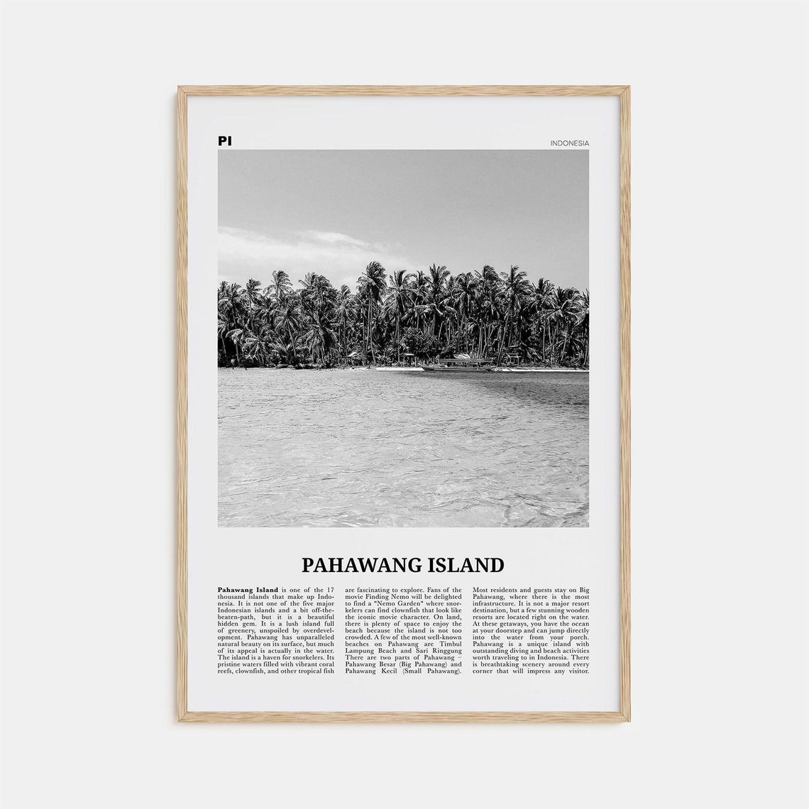 Pahawang Island Print Black And White Pahawang Island Wall Art Pahawang Island Poster Pahawang Island Photo Lampung Indonesia