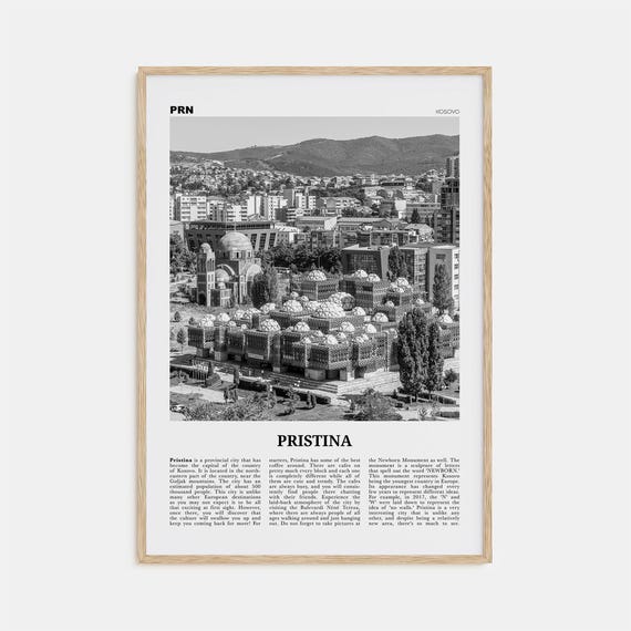 Pristina Black And White Art Print, Kosovo