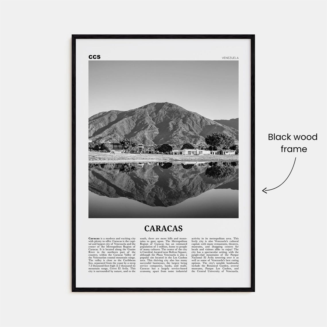 Caracas Print Black And White No 3 Caracas Wall Art Caracas Poster Caracas Photo Caracas Wall Dcor Caracas Map Venezuela - Image 3