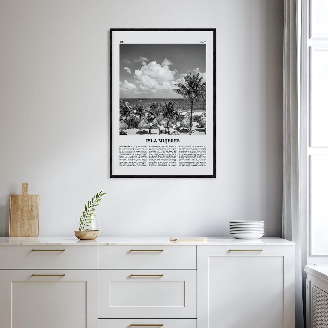 Isla Mujeres Black And White Travel Poster, Mexico - Image 2
