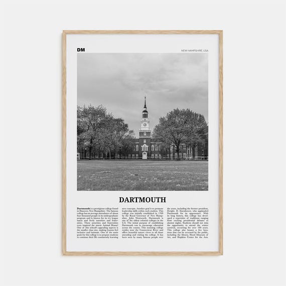 Dartmouth, New Hampshire Black And White Art Print