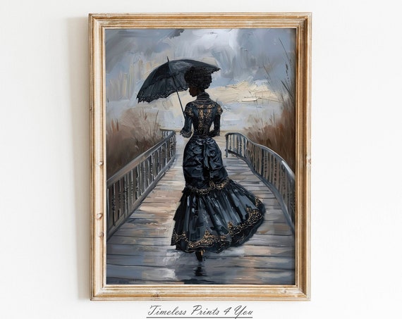 African Victorian Wall Art Women Black Prints Woman Oil Painting Fashion Print