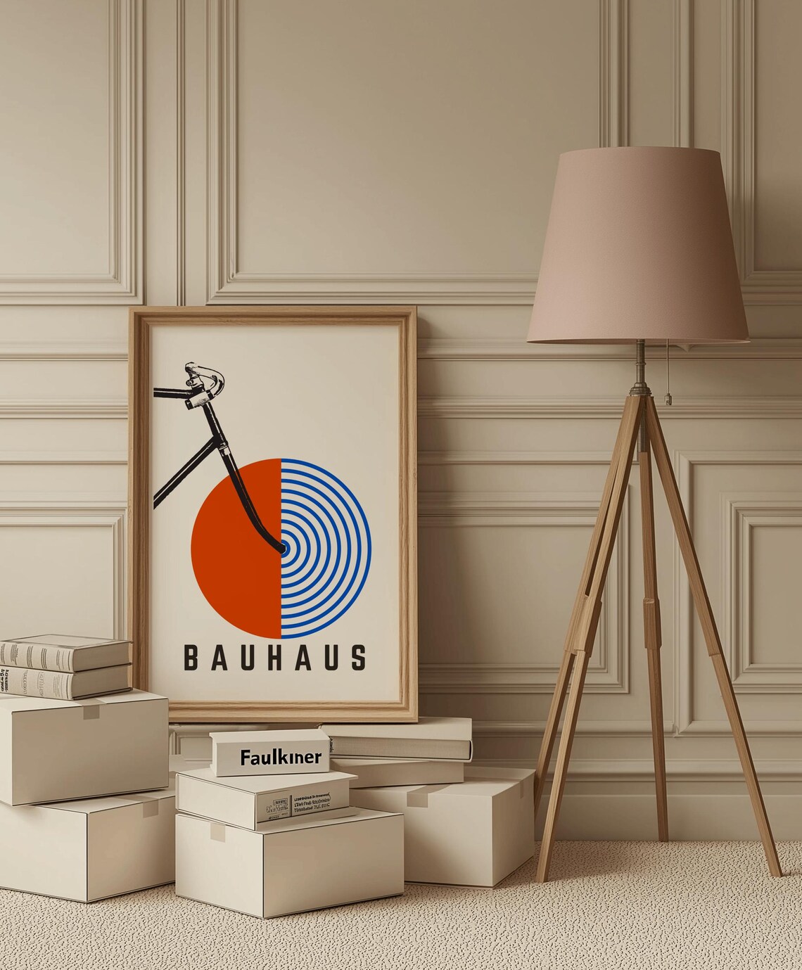Bicycle Bauhaus Poster, Vintage Mid-Century Modern Art Print - Image 3
