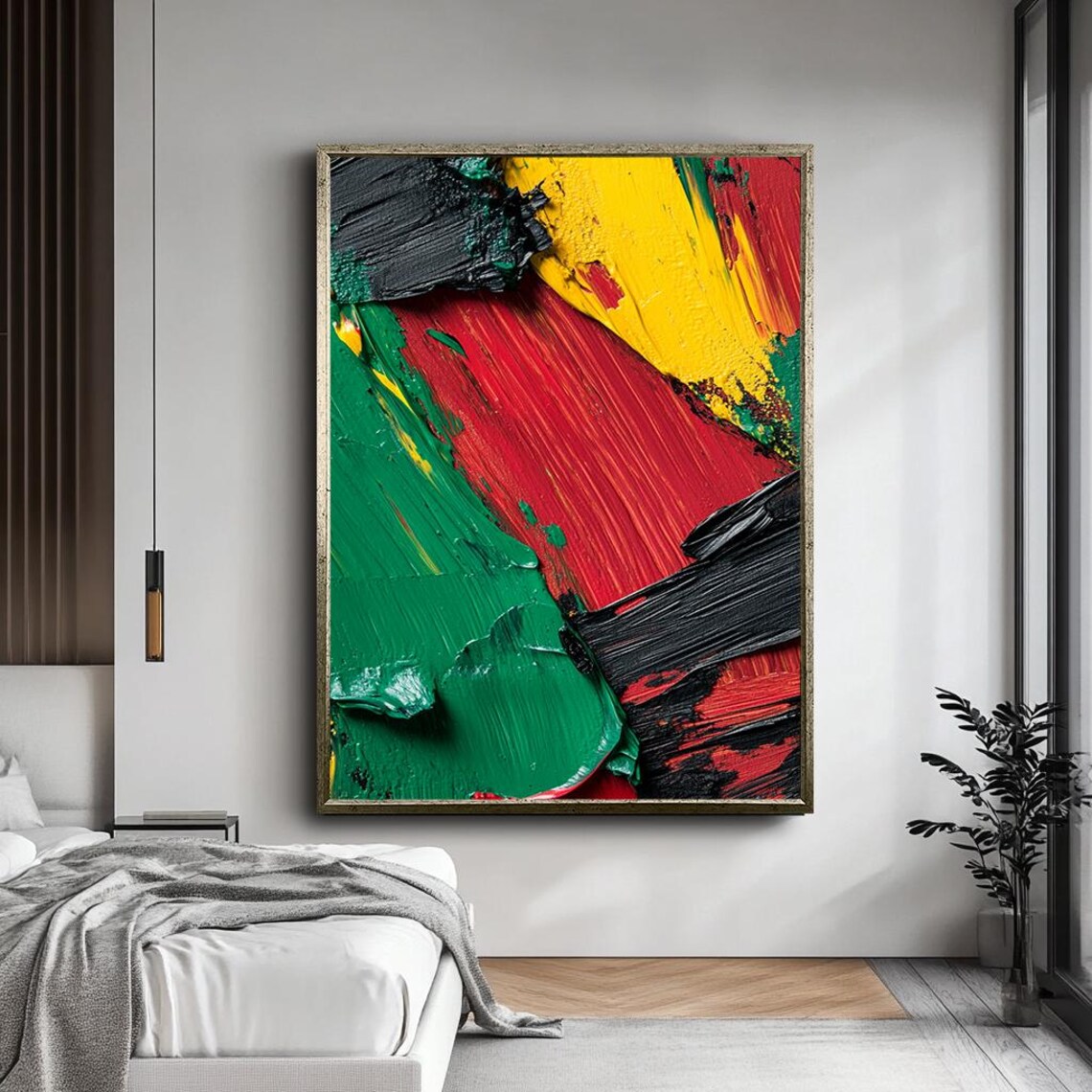 Colorful Abstract Expressionist Art Print, Modern