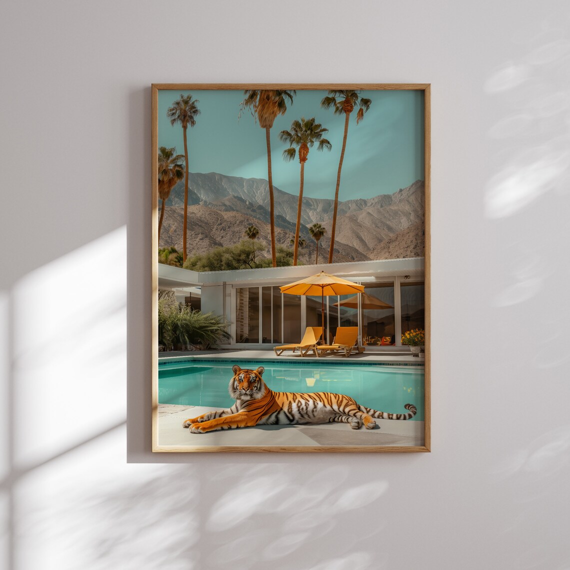 Tiger, Mid-Century Modern Retro Wall Art Print - Image 2