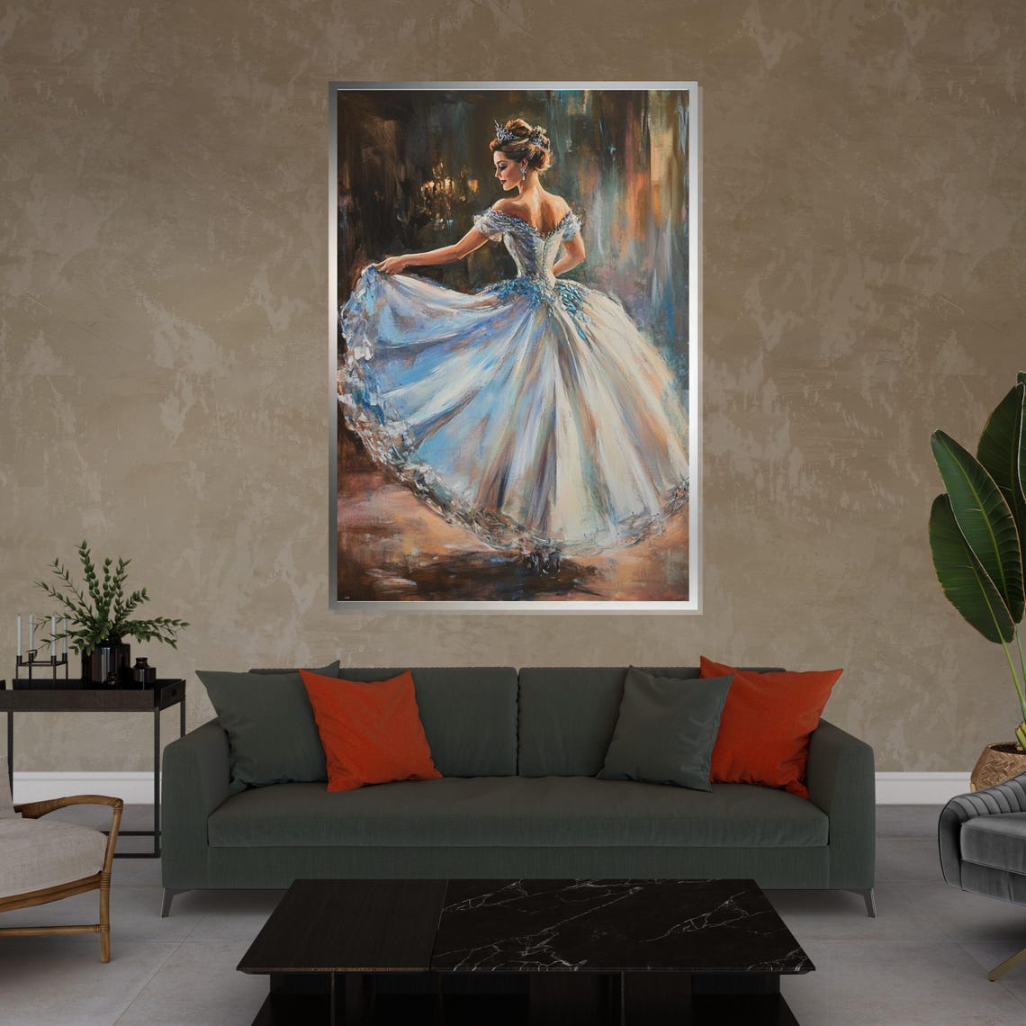 Ballerina Twirling Shimmering Blue Gown Elegant Dance Poster - Image 4