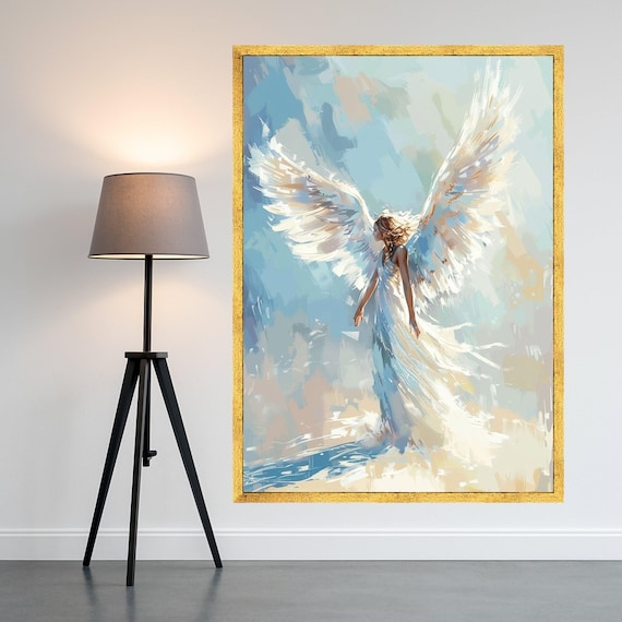 Radiant Angel Wings Ethereal Woman Spiritual Light Grace Poster