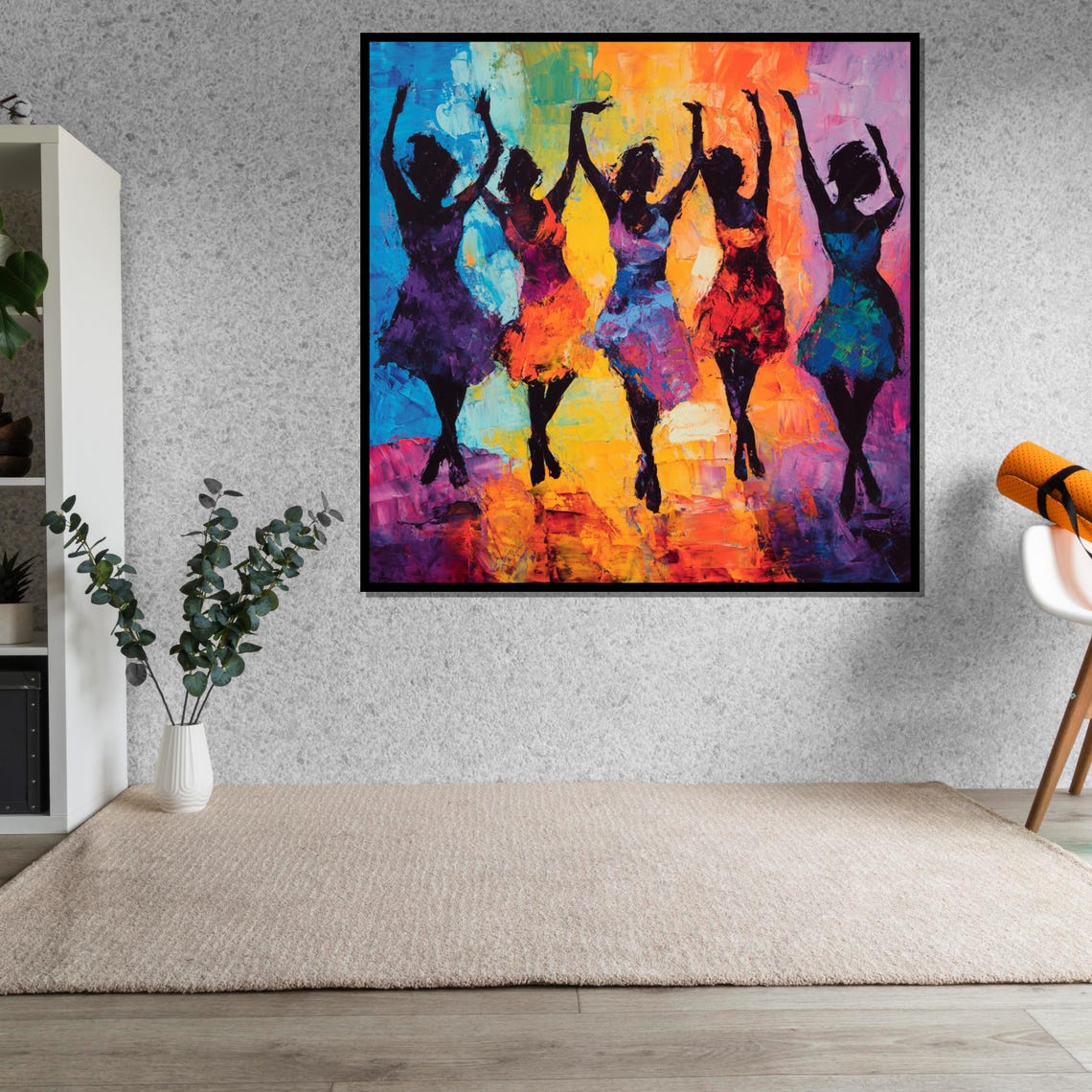 Joyful Dancers Rainbow Colorful Silhouette Celebration Poster - Image 3