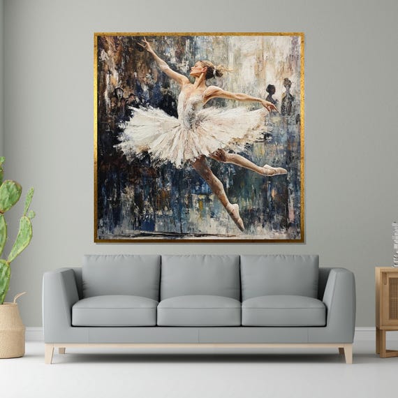Ballerina Wall Art Elegant Ballet Dance Print Art Design Dance Art Poster Ready To Hang Decoration