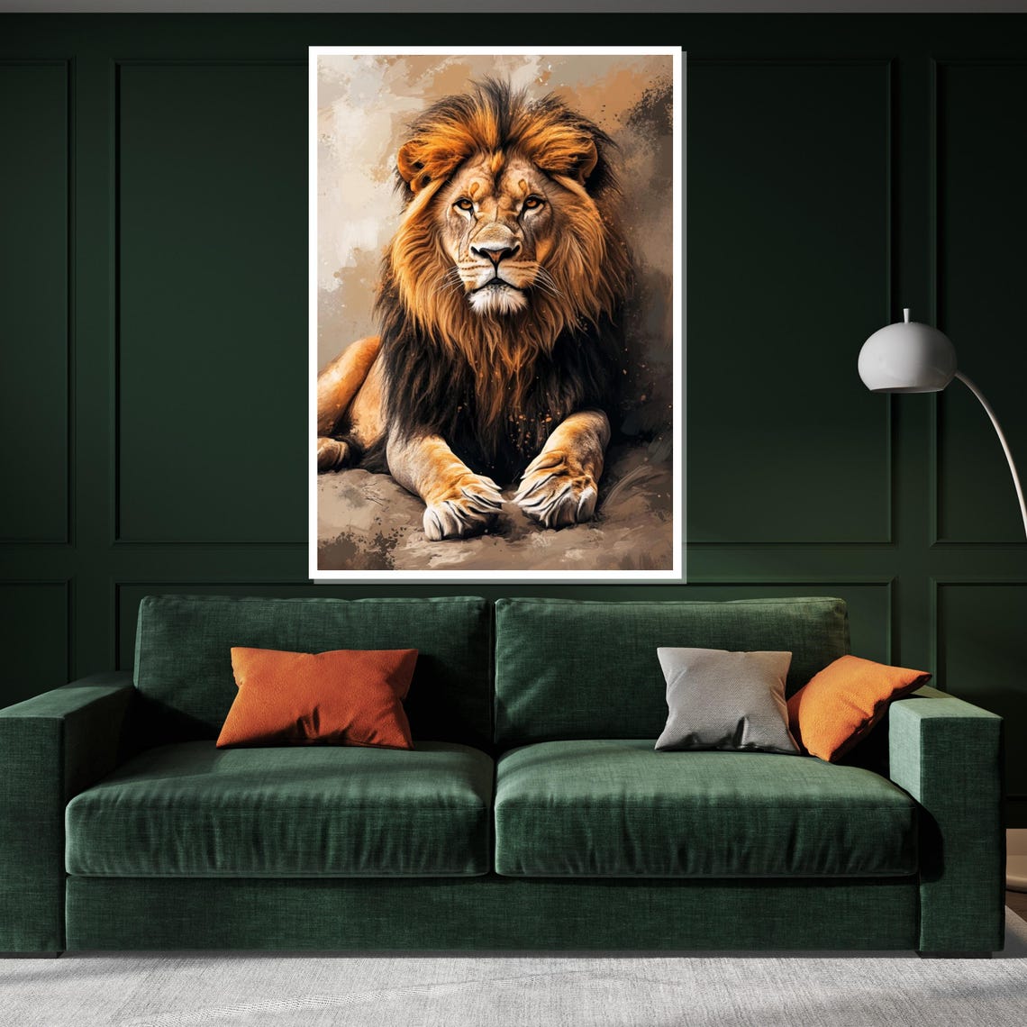 Regal Lion Resting Noble King of Beasts Portrait Decorative Poster - Image 3