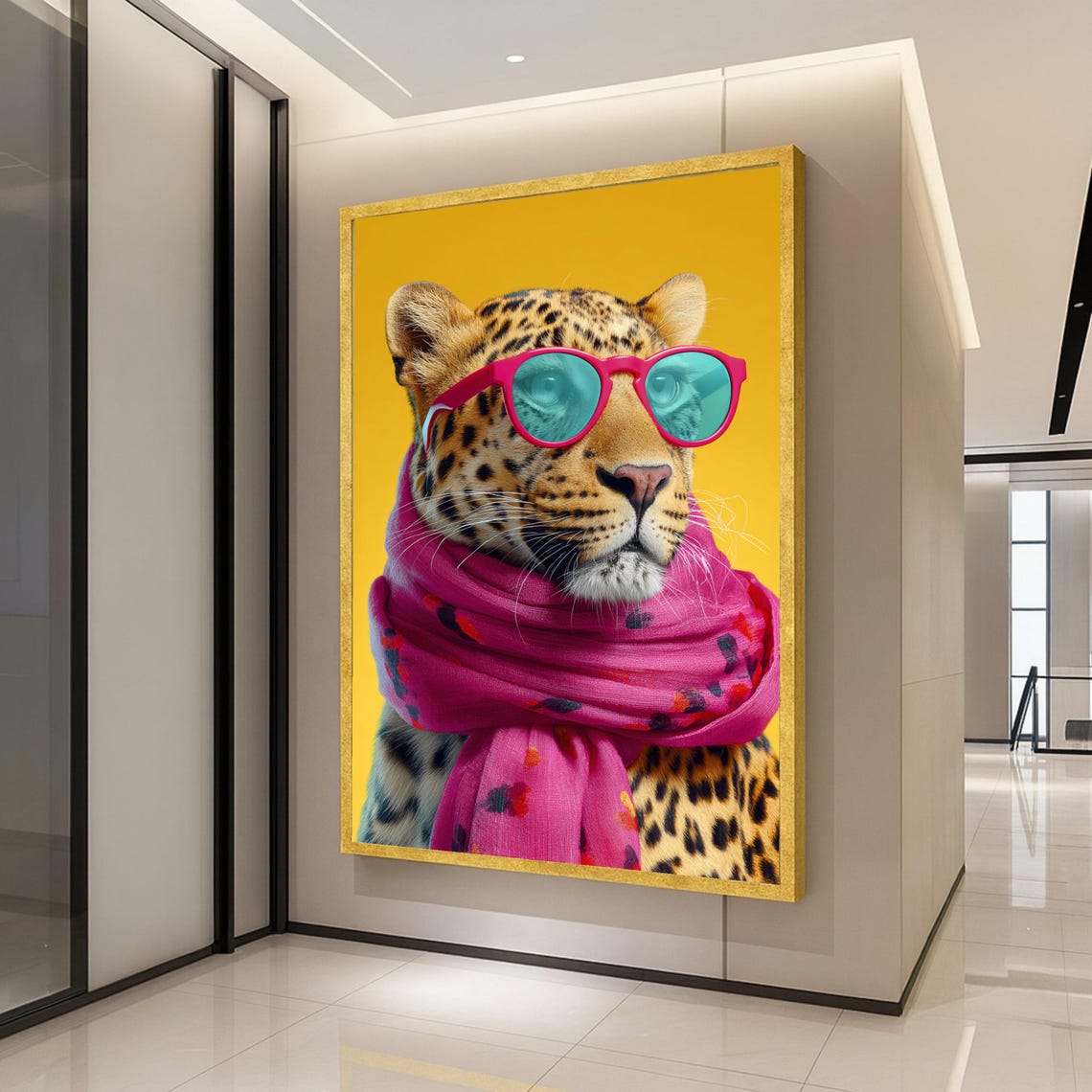 Leopard Funny Animal Wall Art Print