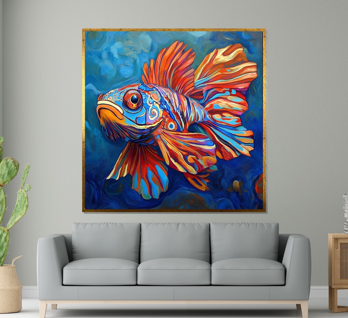 Colorful Fish Sea Life Art Print, Ocean Decor