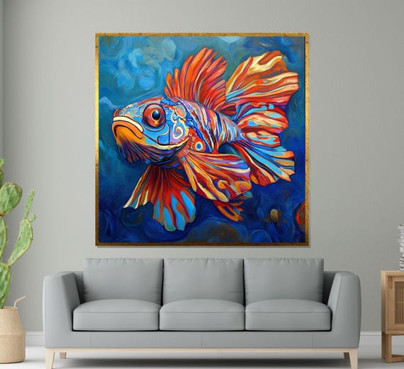Colorful Fish Sea Life Art Print, Ocean Decor