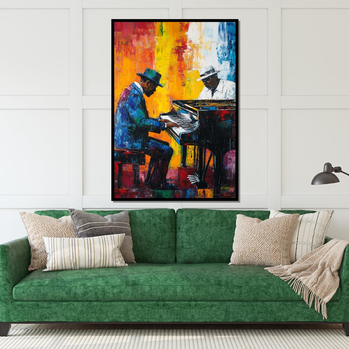 Two Jazz Pianists Duet Grand Piano Vivid Expressionist Poster - Image 5