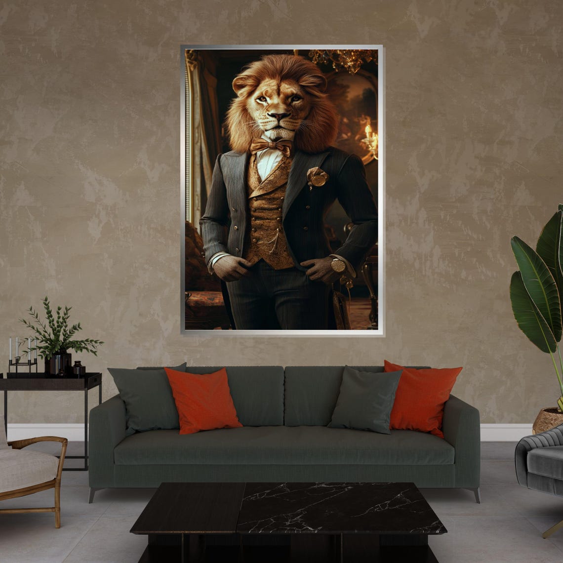 Lion Wearing Suit Gentleman Anthropomorphic Regal Animal Poster - Image 4