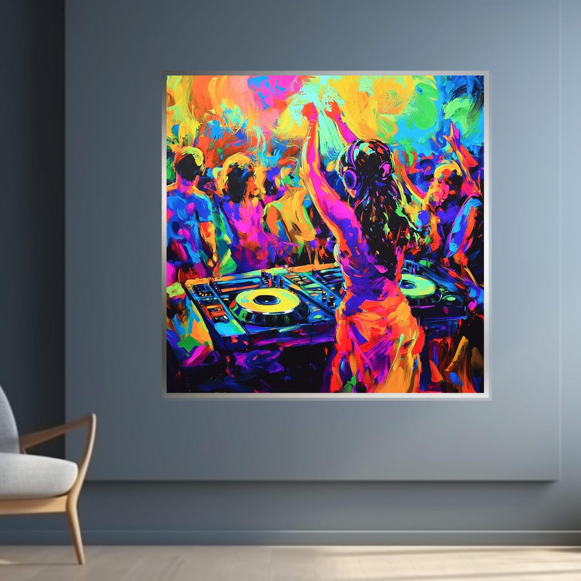 Vibrant Dj Party Colorful Nightlife Art Music Festival Wall Art Dj Design Ready To Hang Club Scene Poster - Image 4