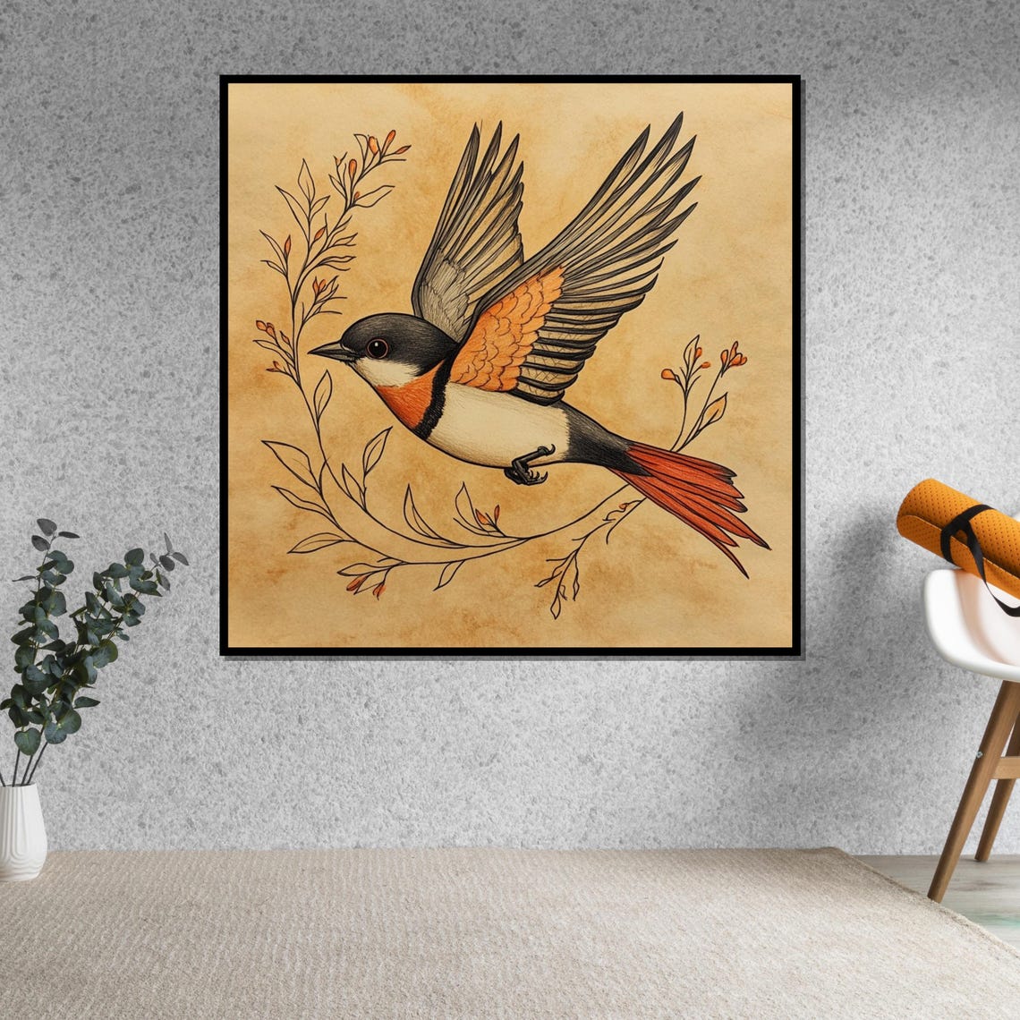 Vintage Bird Illustration On Parchment Classic Nature Art Print - Image 5