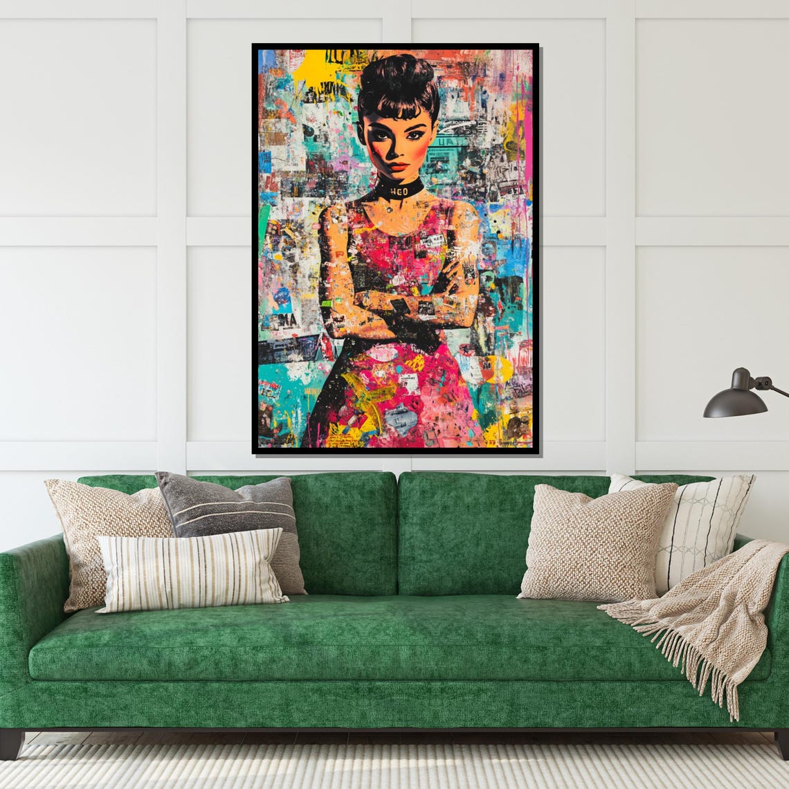 Audrey Hepburn Inspired Pop Portrait On Colorful Graffiti Style Poster - Image 4