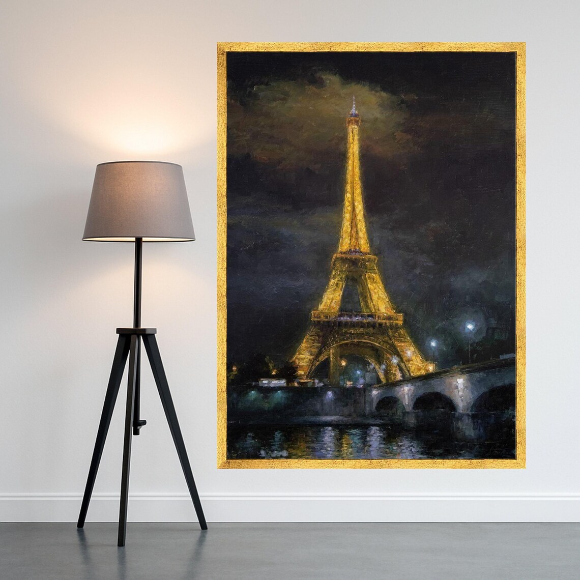 Eiffel Tower Paris Night Scene Art Print