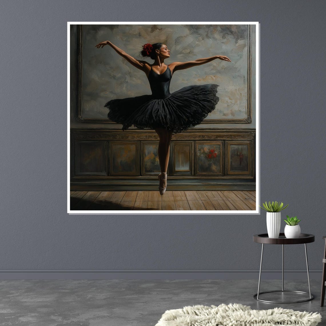 Ballerina Black Tutu Pointe Dance Classical Ballet Art Poster - Image 3