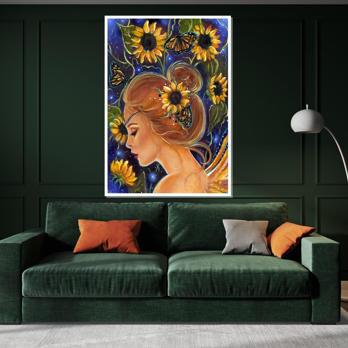 Sunflower Fairy Girl With Butterflies Whimsical Nature Dream Poster - Image 2