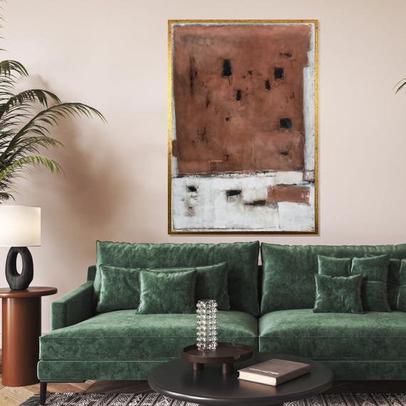 Abstract Earth Tones Modern Textured Wall Art Minimalist Abstract Design Earthy Brown And White Art Ready To Hang