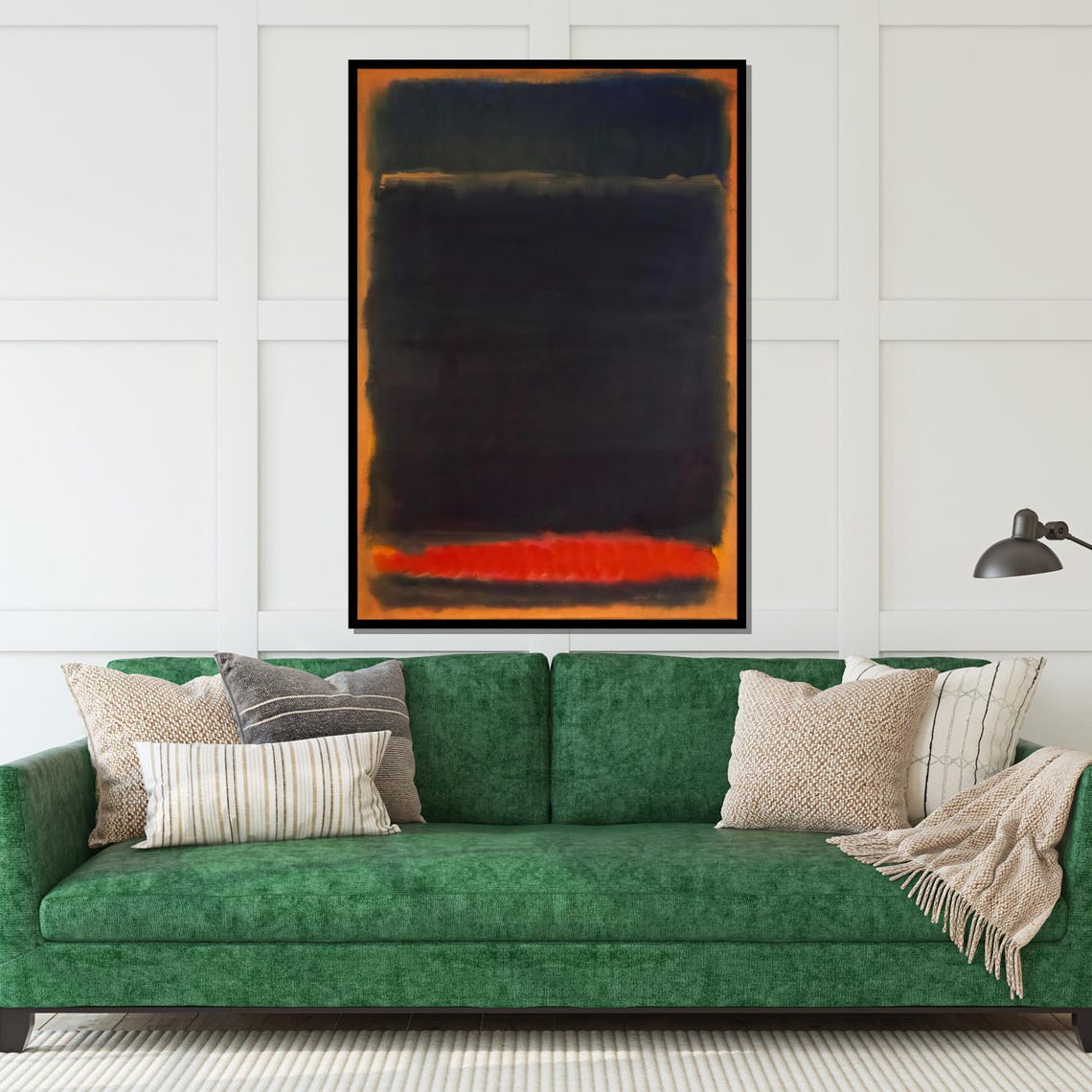 Dark Moody Black and Teal Color Field Abstract Gallery Art Poster - Image 5