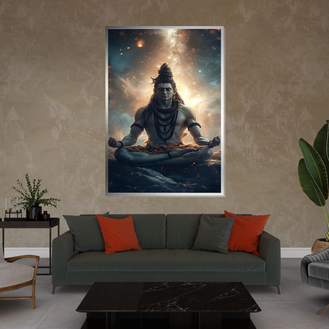 Lord Shiva Meditating Cosmic Galaxy Sky Divine Deity Art Poster - Image 4