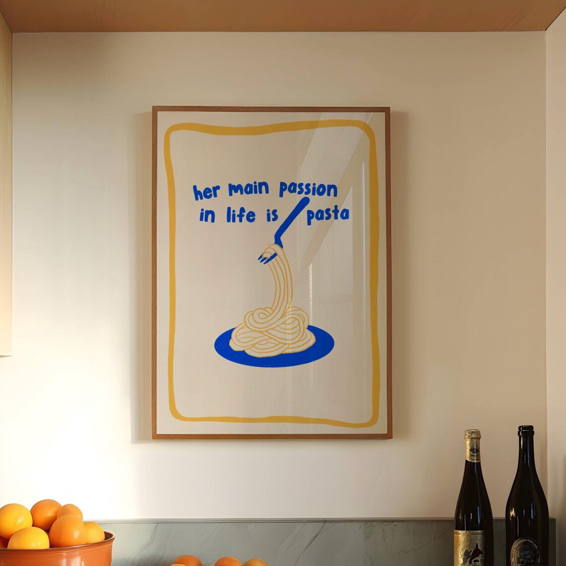 Her Main Passion in Life Is Pasta Poster Funny Italian Foodie Decor