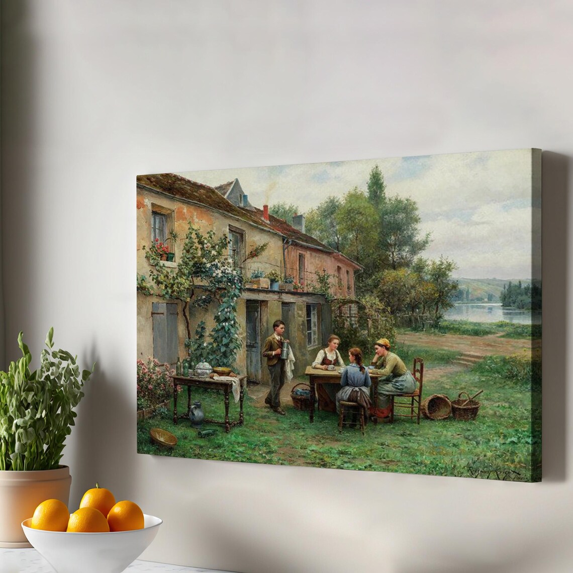 Nineteenth Century Garden Gathering Vintage Painting Art Poster