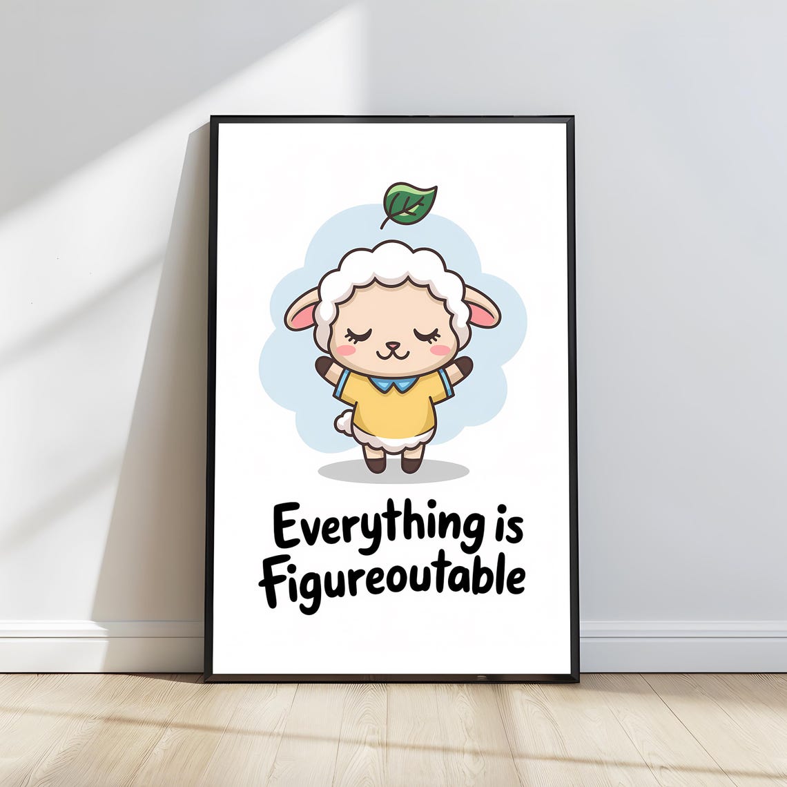 Everything Is Figureoutable Sleepy Lamb Motivational Wall Poster