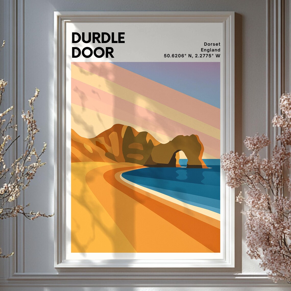 Durdle Door Dorset England Jurassic Coast Sunset Travel Poster