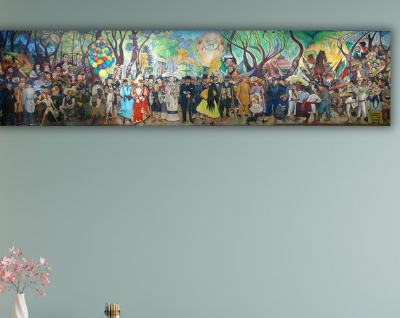 Diego Rivera Panoramic Postercanvas Dream Of A Sunday Afternoon At Alameda Central Park Print Mexican Wall Art Wide Art