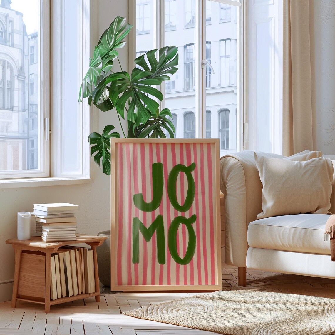 Jomo Joy Of Missing Out, Stripy Abstract Poster - Image 4