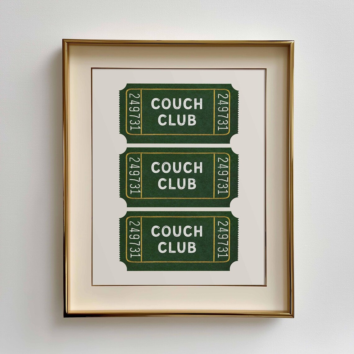 Couch Club Vintage Ticket Stub Art Print
