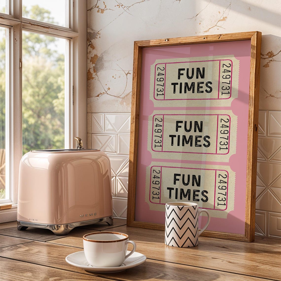 Fun Times Ticket Stub Art Vintage Ticket Poster Trendy Wall Art Custom Colour Print - Image 4