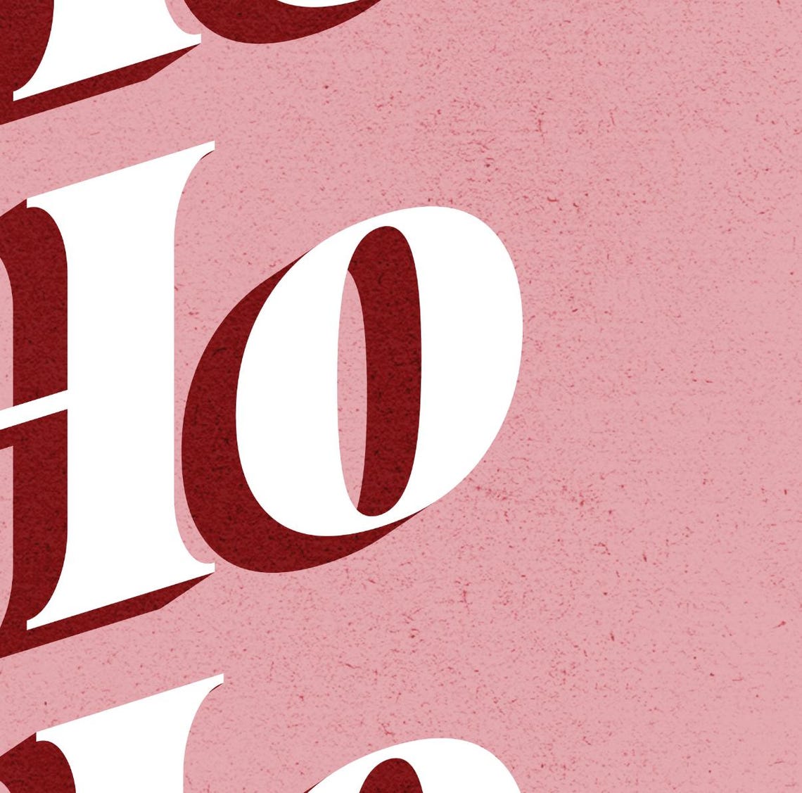 Ho Ho Ho Retro Pink Christmas Typography Festive Holiday Poster - Image 2