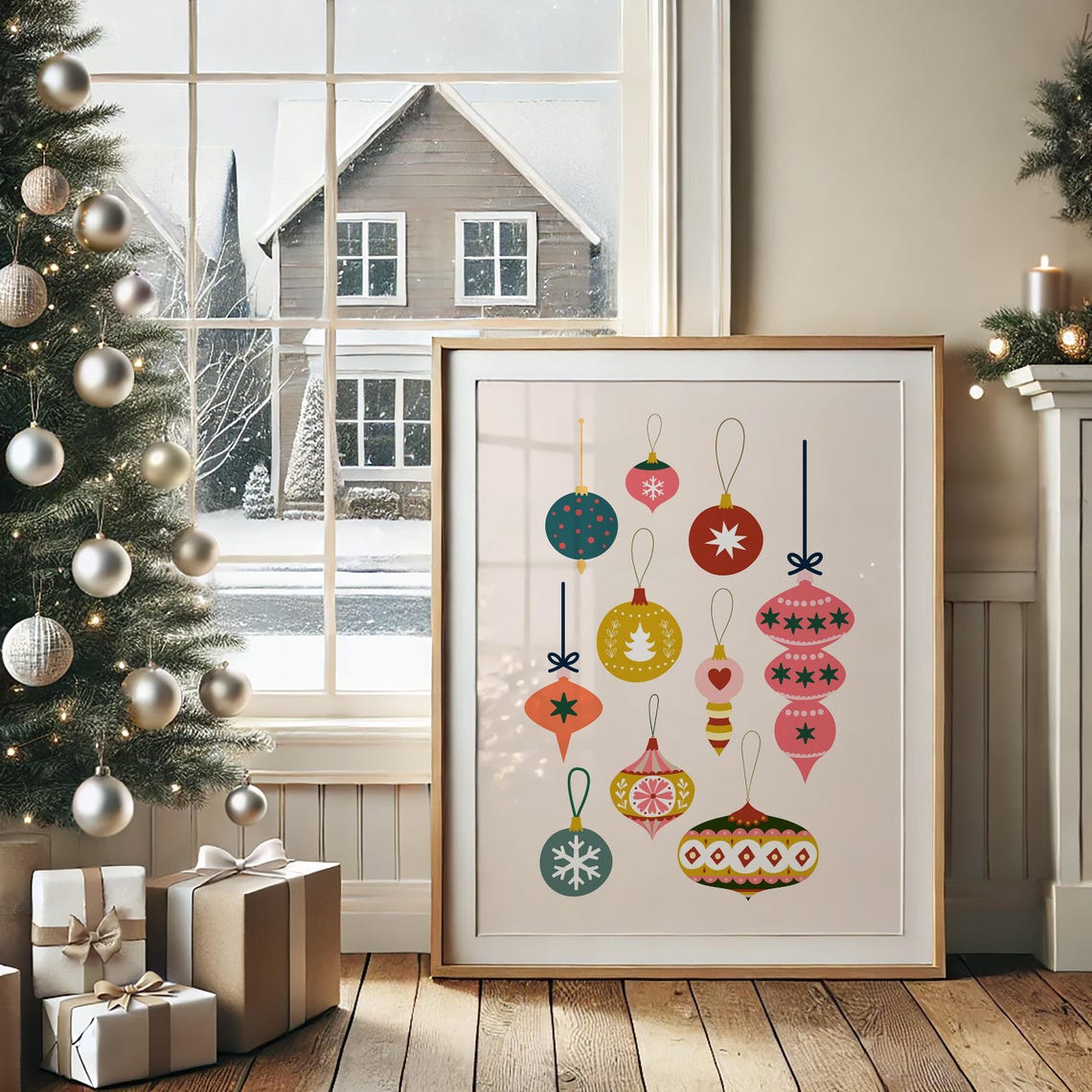 Christmas Baubles Holiday Art Print - Image 4