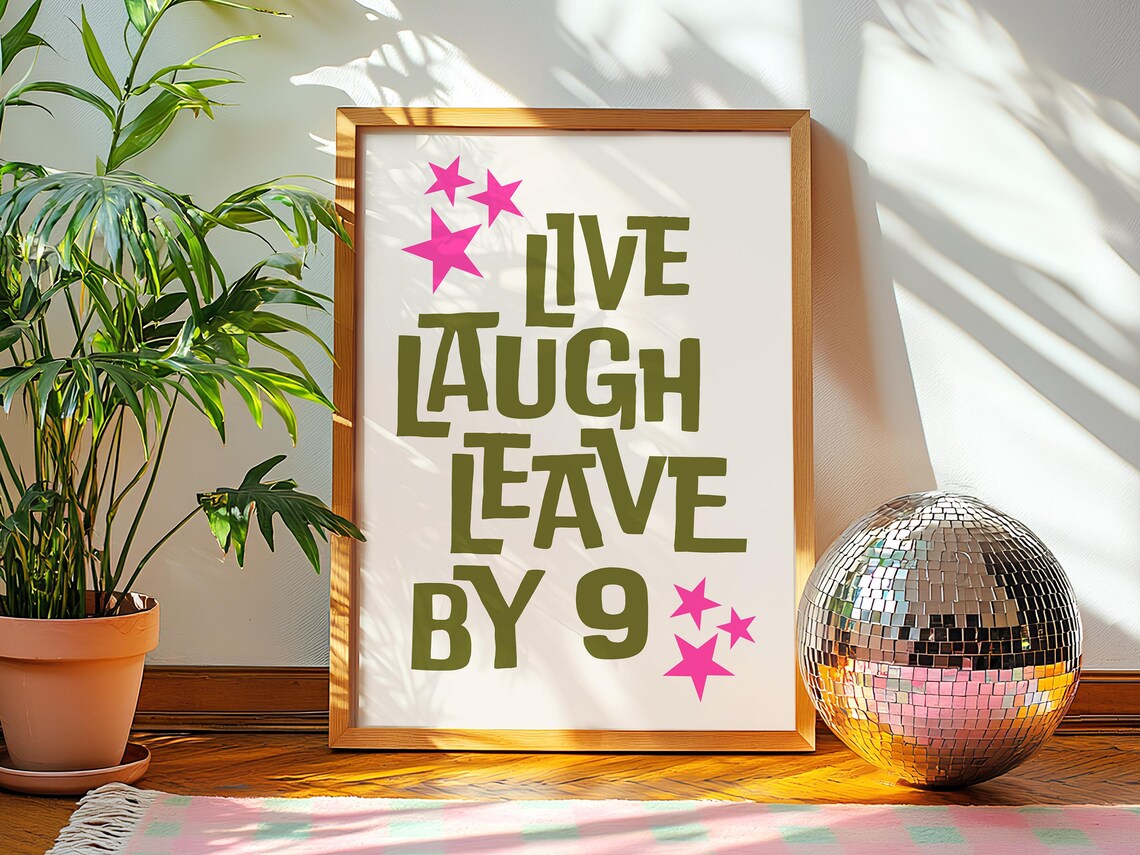 Live Laugh Leave By 9 Wall Art Typography Print Maximalist Gallery Wall Art Trendy Home Decor Funny - Image 4