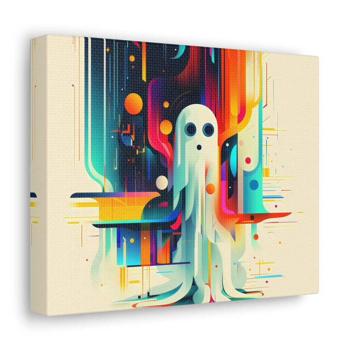 Geometric Ghost Gothic Modern Halloween Art Print - Image 3