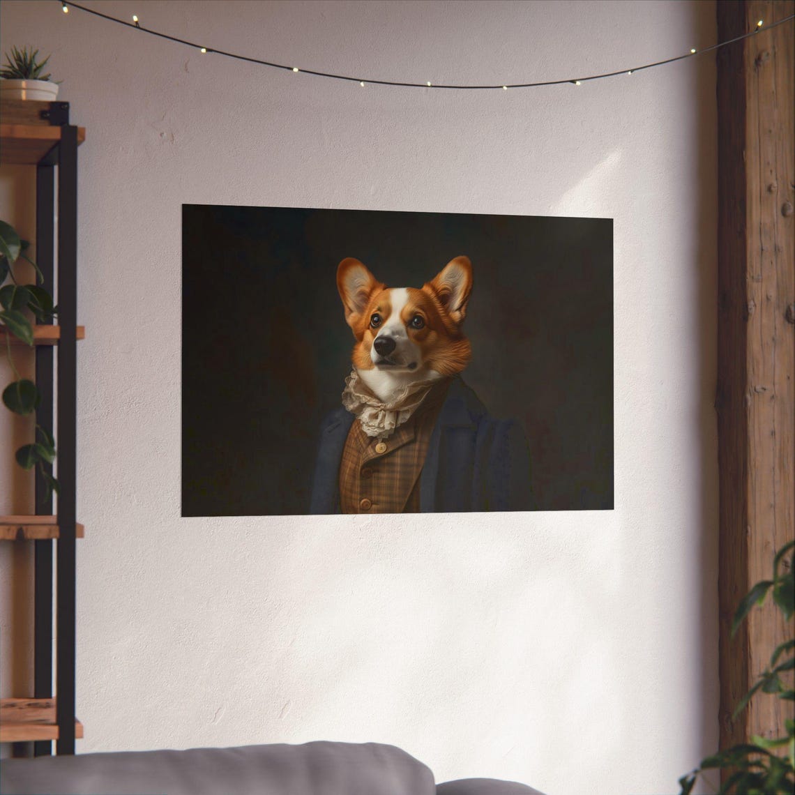 Regal Corgi Dressed as a Victorian Gentleman Oil Style Poster - Image 3