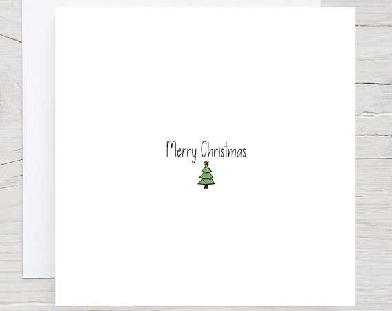 Merry Christmas Card, Simple Christmas Tree