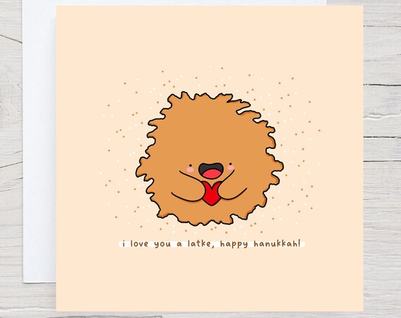 Funny Hanukkah Card Hanukkah Card I Love You A Latke Hanukkah Card Kawaii Card