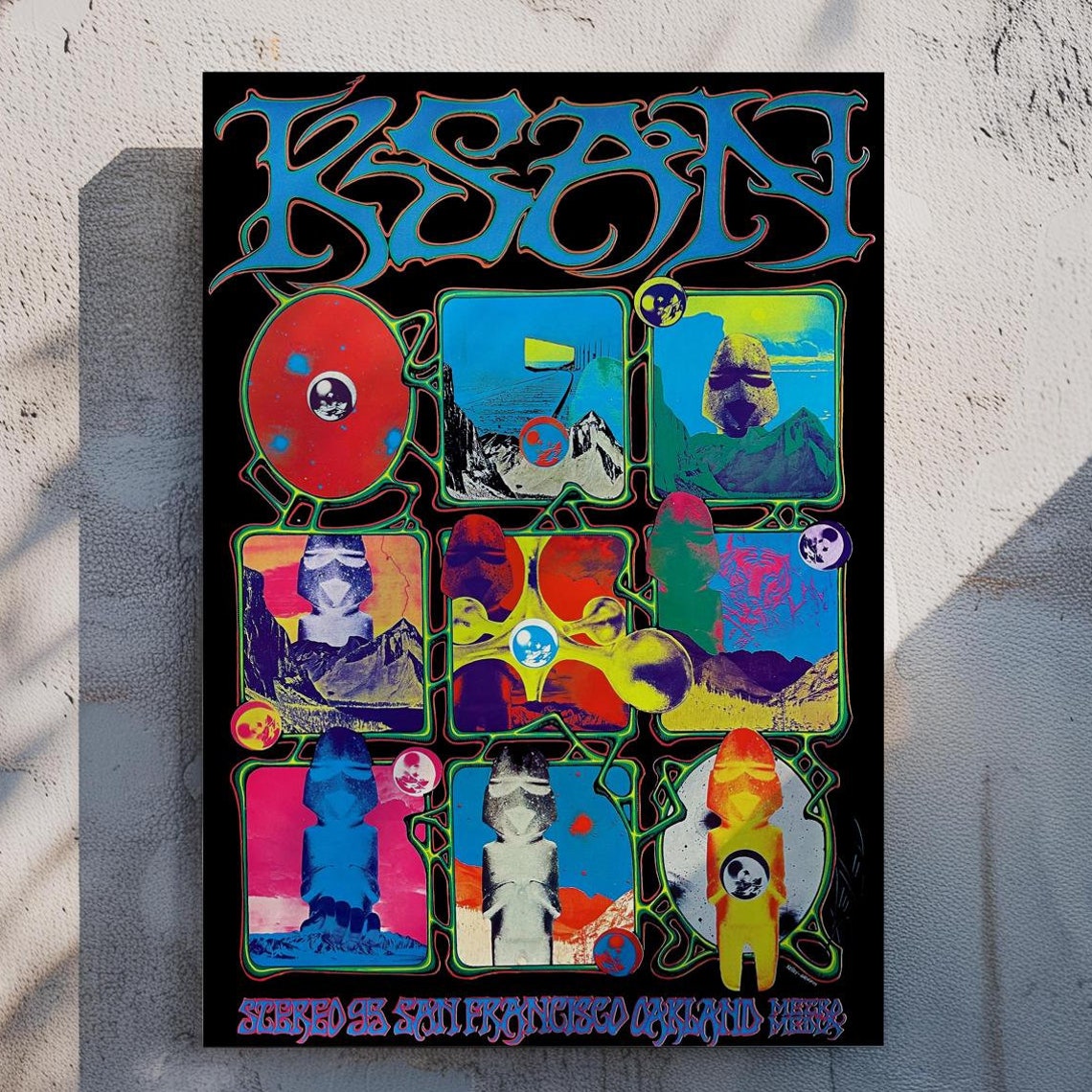 Vintage KSAN Stereo 95 San Francisco Psychedelic Radio Poster - Image 2
