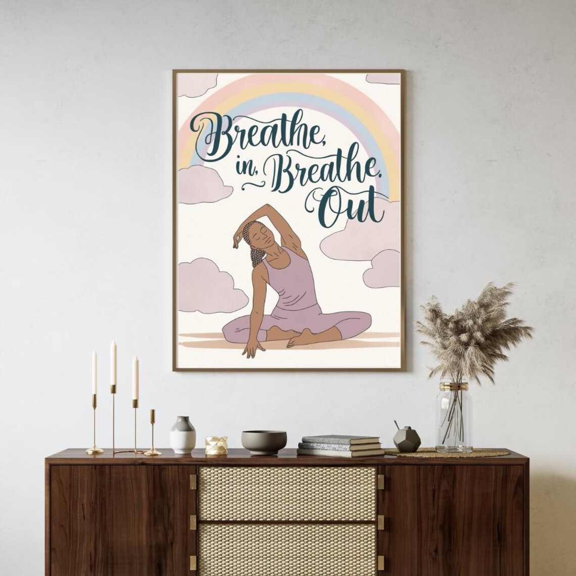 Breathe In Breathe Out, Yoga Room Decor - Image 2