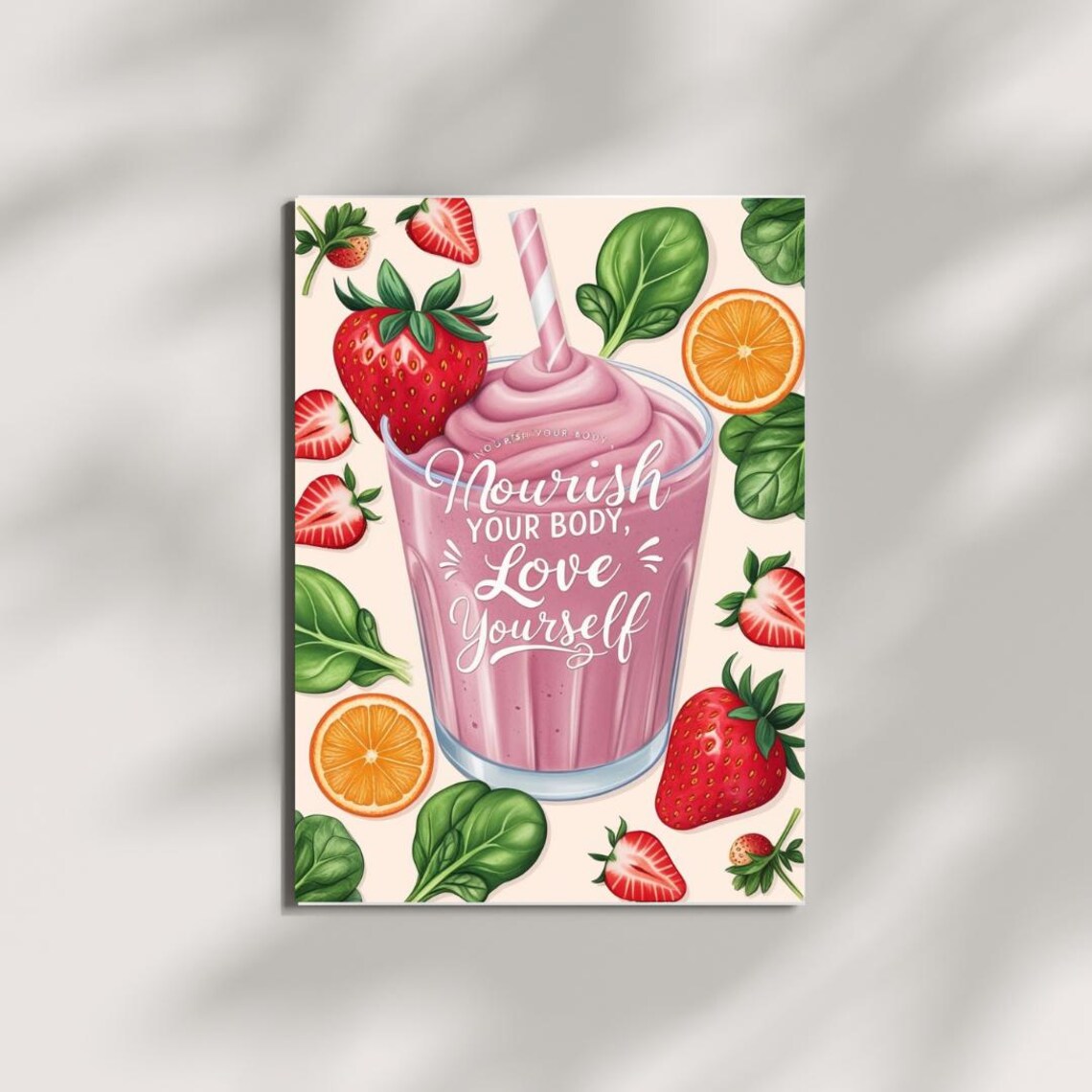 Nourish Your Body Motivational Minimalist Art Print - Image 2