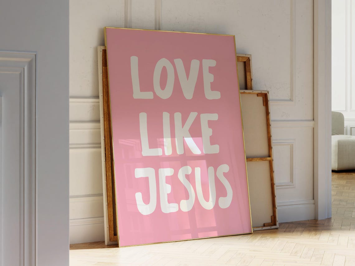 Pink Christian Nursery Wall Art Christian Girl Art Print Girls Pink Room Decor Christian Aesthetic Poster Cute Bible Verse - Image 2