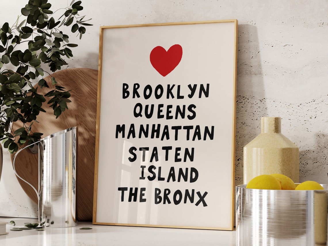 New York City Art Print New York Neighborhoods Wall Art Aesthetic New York Print Cute Nyc Print New York Boroughs Poster - Image 3