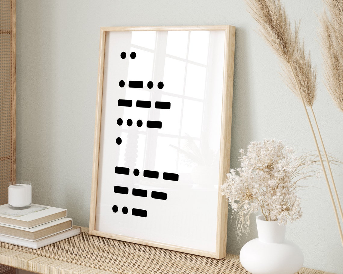 I Love You Morse Code Dots and Dashes Minimalist Romance Poster
